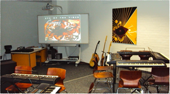 Musikraum mit Instrumenten